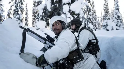 Swedish Armed Forces Two Swedish soldiers training in winter