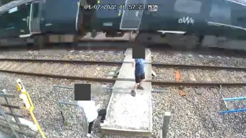 Network Rail CCTV of children playing on tracks