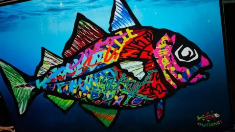 #MyFishGY Fish art projection