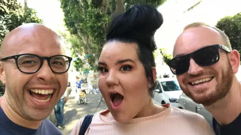 Aled Aled in 2019 with Netta, the winner for Israel in 2018