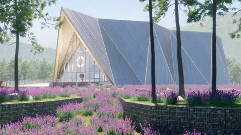 Oklo An artist's impression of the exterior of an Oklo SMR and data centre