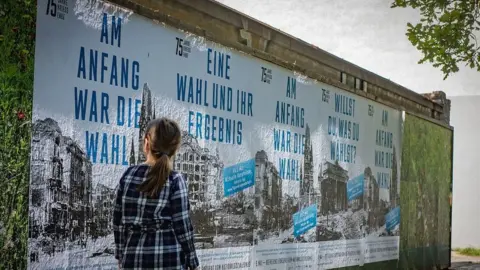 Kulturprojekte A virtual exhibition features posters that say: "At the beginning was the vote - a vote and its result"