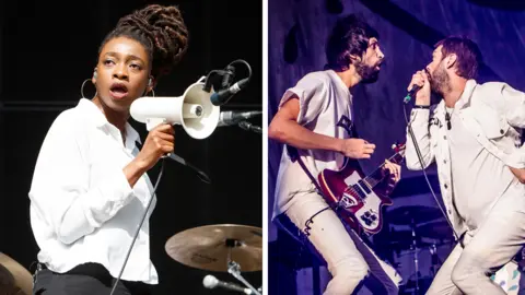 Getty Images Little Simz (l) and Kasabian