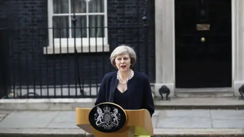 Getty Images Theresa May speech outside Downing Street in July 2016