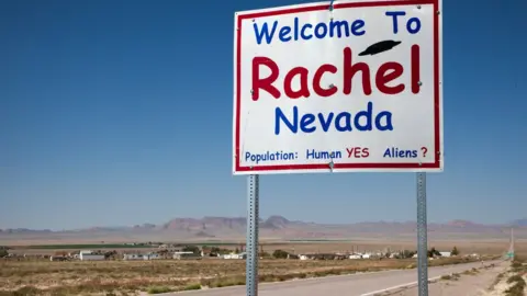 Getty Images Rachel, Nevada road sign