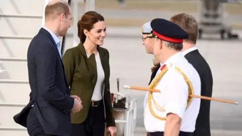Getty Images The Duke and Duchess of Cambridge at RAF Akrotiri base