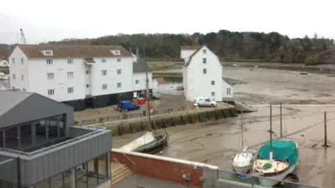 View across the Chandlery building towards the Tide Mill