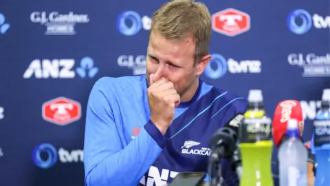 Neil Wagner becomes emotional in a media conference