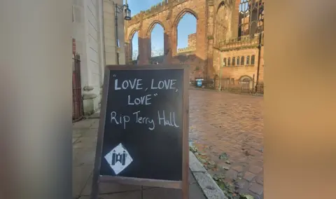 Drapers Hall Tribute sign to Terry Hall in Coventry