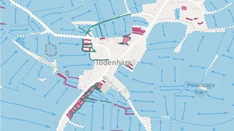 Historic England Blue areas showing mapped fields