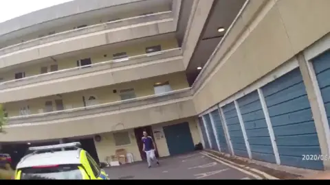 Avon and Somerset Police Police being approached by man with knives