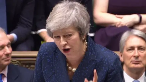 AFP Theresa May during PMQs