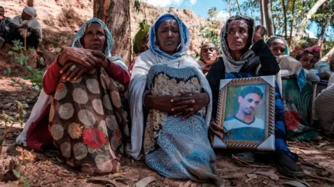 Getty Images People mourning in Ethiopia