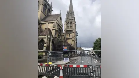 Phil Rodgers Road closure signs in Cambridge