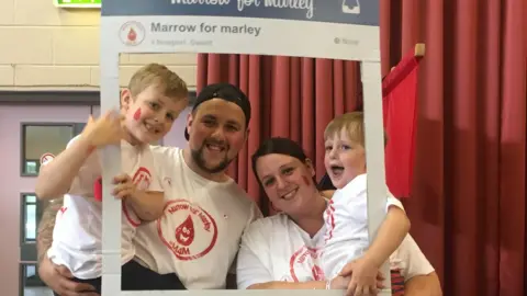 BBC Parents Shaney Truman and Joe Nicholls with sons Marley and George