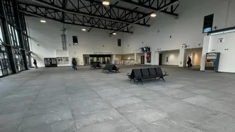 The waiting area at Sunderland station's new Southern entrance