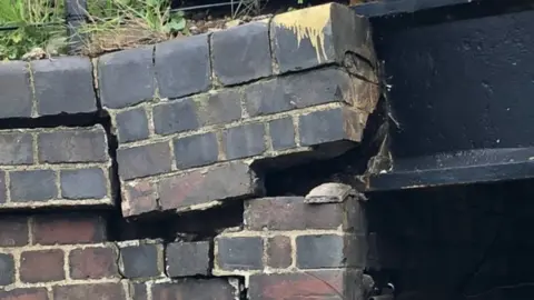 Damage to bridge at Stonea