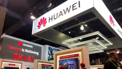 Getty Images Huawei's stand at CES