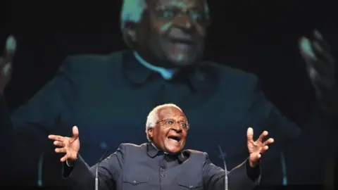 Getty Images Desmond Tutu in London