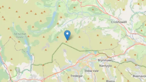 British Geological Survey | OpenStreetMap Map showing epicentre