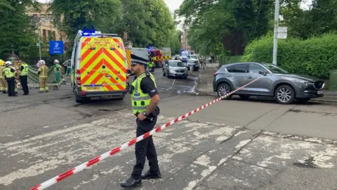 BBC Lamppost fall at Kelvinside