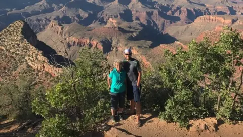 GrandmaJoy'sRoadTrip/Facebook Grandma Joy and Brad at Grand Canyon National Park