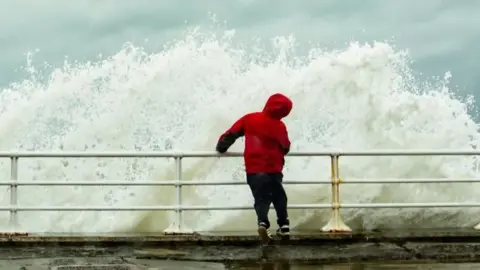 Frank Moore Aberystwyth seafront on Friday afternoon