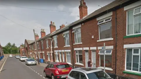 Google Lindley Street in Mansfield