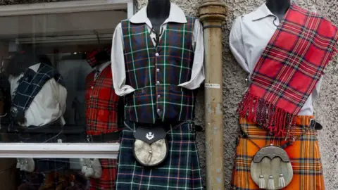 Getty Images Tartan shop in Scotland