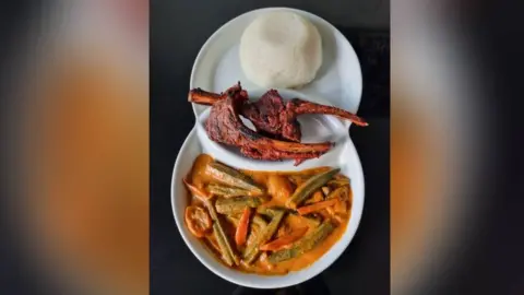 Justina John coconut okra with ugali