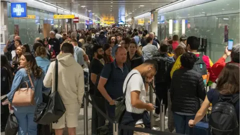 Getty Images Queues at Heathrow