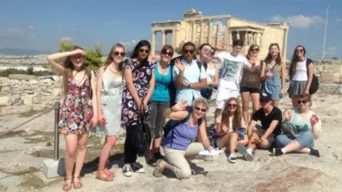 High Storrs School Gina Johnson and High Storrs students on a recent trip