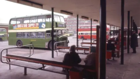 BBC Crewe bus station believed to be pictured in the 1970s