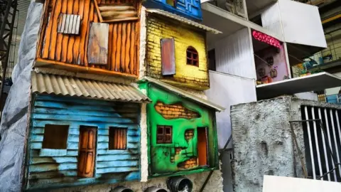 BBC View of one of the floats representing corruption