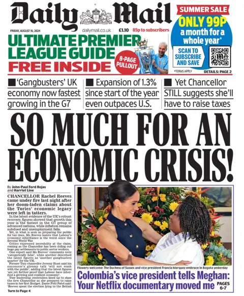 El titular del Daily Mail dice: "¡Hasta aquí llegó la crisis económica!"