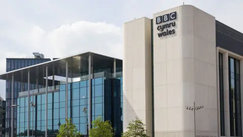 Getty Images Tony Hall was speaking at the BBC's new Central Square offices in Cardiff