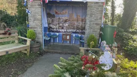 Fowey Pretty Bus Stop Christmas bus stop