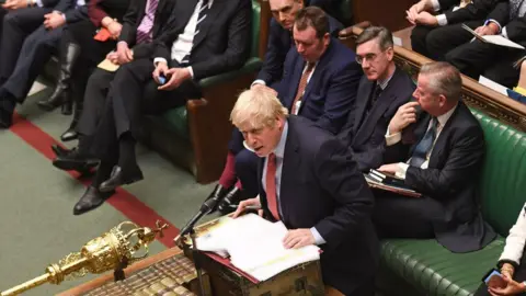 UK Parliament Boris Johnson at PMQs