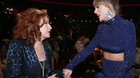 Getty Images Bonnie Raitt with Taylor Swift