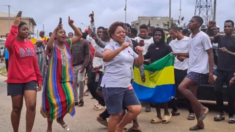 EPA people celebrate in Libreville