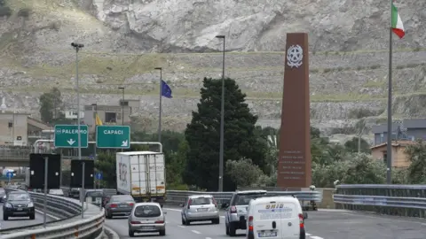 AFP Memorial to Falcone on outskirts of Palermo, file pic