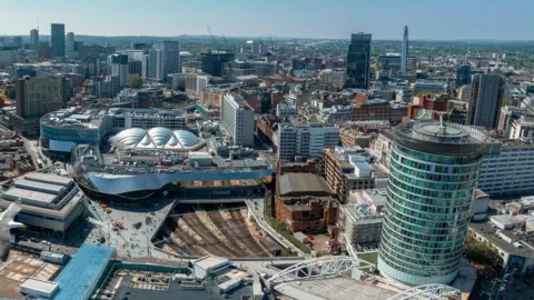 Getty Images A photo of Birmingham's skyline