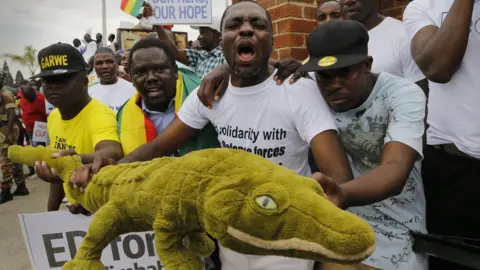 Getty Images Mnangwana supporters