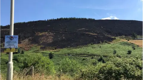 South Wales Fire and Rescue Service  A scorched Maerdy mountain