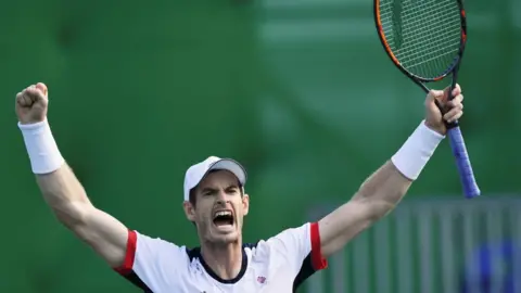 Getty Images Murray celebrates Olympic gold in 2016