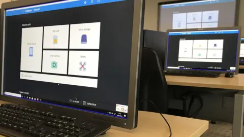 PA The facilities at the PSNI's new Cyber Crime Centre in south Belfast.