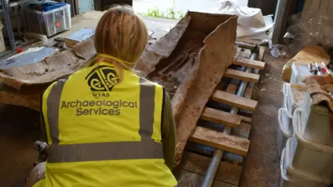 West Yorkshire Joint Services/Leeds City Council  The lead coffin and skeleton