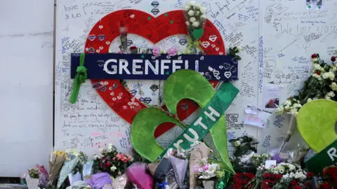 AFP/Getty Grenfell Tower fire tribute wall