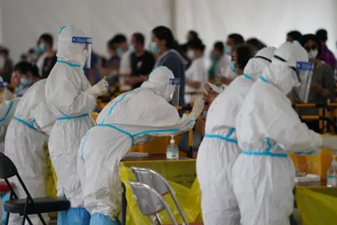 Getty Images Testing centre in Beijing