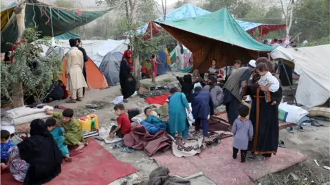 Getty Images Thousands of families flee from the Taliban offensive and come to Kabul, Afghanistan on August 10, 2021.